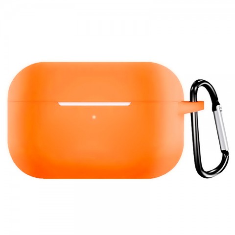 Чехол силиконовый плотный с карабином для AirPods Pro, папайя-1