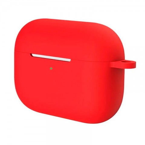 Чехол силиконовый плотный с карабином для AirPods Pro, красный-1