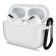 Чехол силиконовый плотный с карабином для AirPods Pro, белый