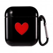 Чехол силиконовый "Сердце" для AirPods, черный Чехол силиконовый "Сердце" для AirPods, черный