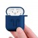 Чехол силиконовый плотный с карабином для AirPods, тёмно-синий