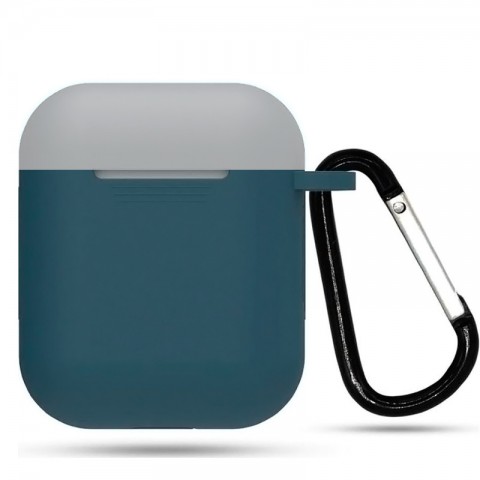 Чехол силиконовый двухцветный для AirPods, дымчато-серый