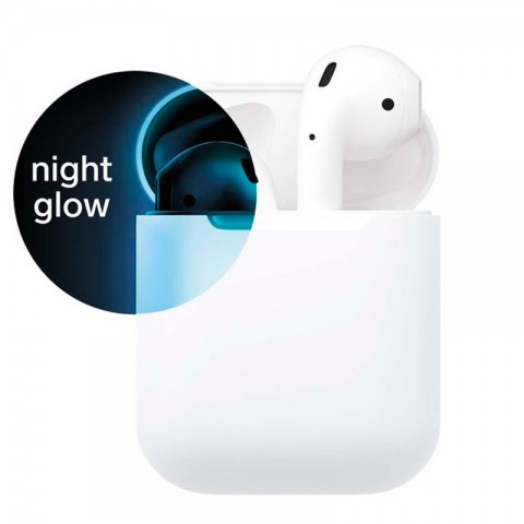 Чехол силиконовый плотный с карабином для AirPods, белый (Nightglow)