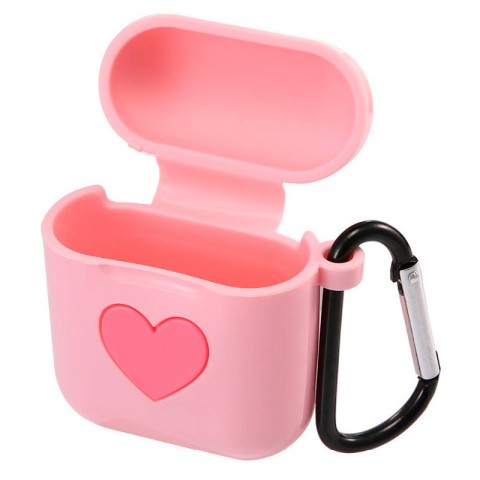 Чехол силиконовый "Сердце" для AirPods, розовый-2