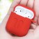 Чехол силиконовый плотный с карабином для AirPods, красный