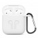 Чехол силиконовый плотный с карабином для AirPods, белый