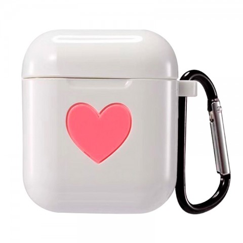 Чехол силиконовый "Сердце" для AirPods, белый