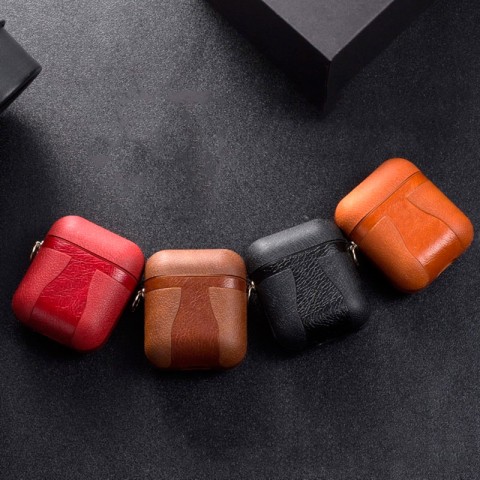 Чехол TPU-кожа для AirPods, красный-3