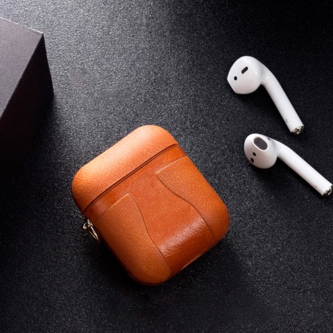 Чехол TPU-кожа для AirPods, светло-коричневый-5