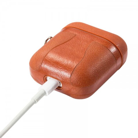 Чехол TPU-кожа для AirPods, светло-коричневый-2