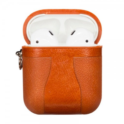 Чехол TPU-кожа для AirPods, светло-коричневый-1