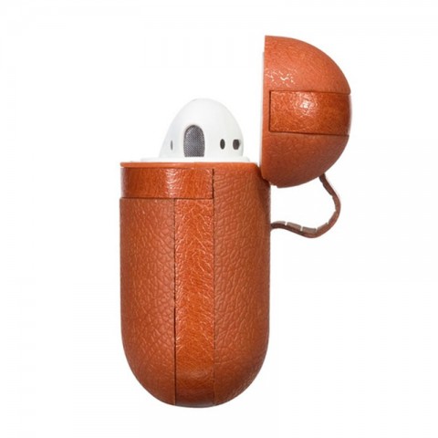 Чехол TPU-кожа для AirPods, светло-коричневый-4