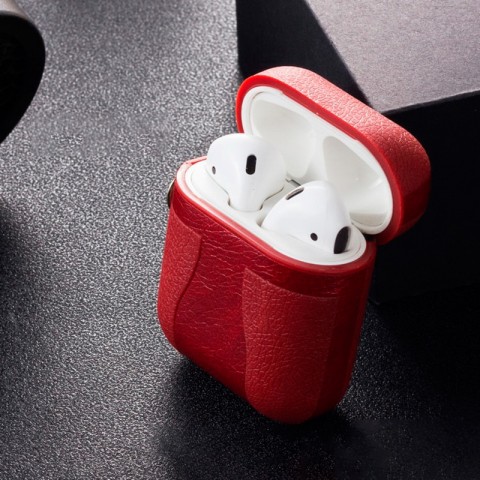 Чехол TPU-кожа для AirPods, красный-1
