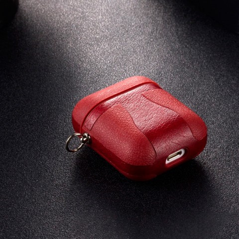 Чехол TPU-кожа для AirPods, красный-2