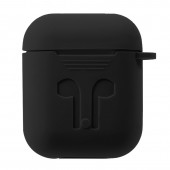 Чехол силиконовый для AirPods, черный Чехол силиконовый для AirPods, черный