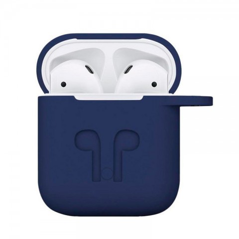 Чехол силиконовый для AirPods, синий-1