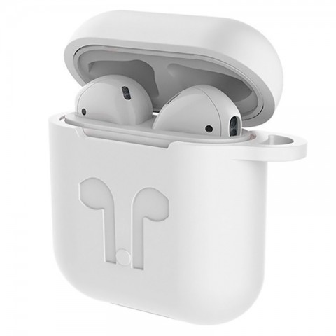 Чехол силиконовый для AirPods, белый-2