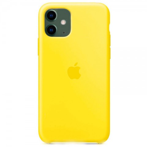 Силиконовый чехол для iPhone 11, ярко-желтый-1