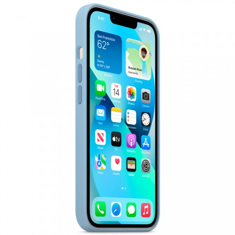 Силиконовый чехол MagSafe для iPhone 13, Blue Fog-7