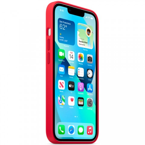 Силиконовый чехол MagSafe для iPhone 13, Red-7
