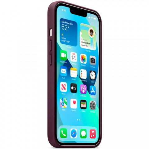 Кожаный чехол MagSafe для iPhone 13, Dark Cherry-1