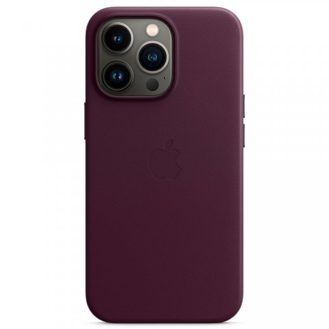 Кожаный чехол MagSafe для iPhone 13 Pro, Dark Cherry-3