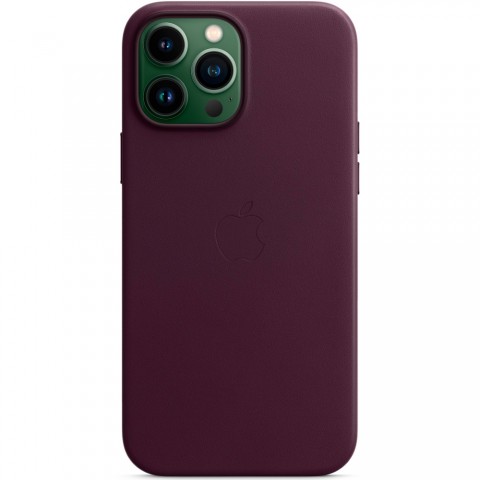 Кожаный чехол MagSafe для iPhone 13 Pro Max, Dark Cherry-4