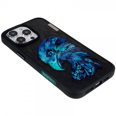 Чехол-накладка для iPhone 14 Pro Max Nimmy Птица с вышивкой-4