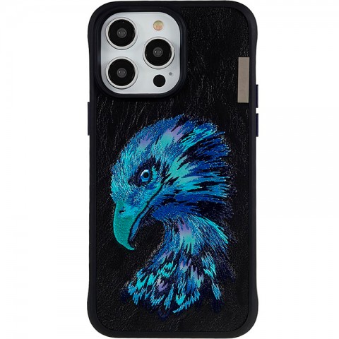 Чехол-накладка для iPhone 14 Pro Max Nimmy Птица с вышивкой