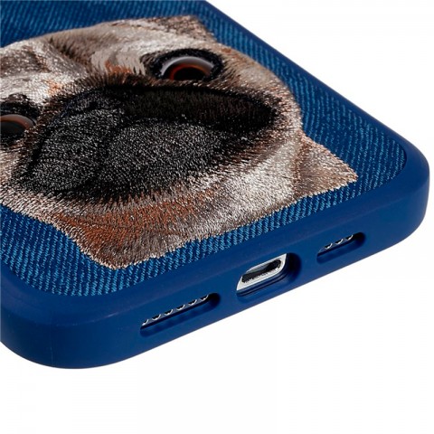 Чехол-накладка для iPhone 14 Pro Nimmy Собака с вышивкой-4