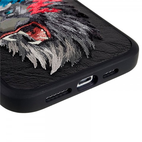 Чехол-накладка для iPhone 14 Pro Max Nimmy Лев с вышивкой-4