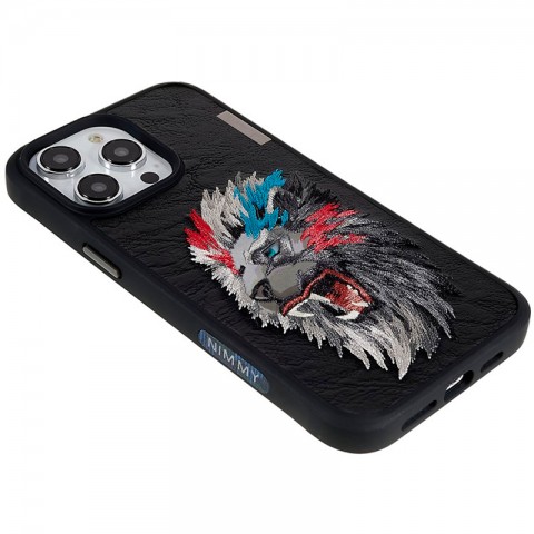 Чехол-накладка для iPhone 14 Pro Max Nimmy Лев с вышивкой-3