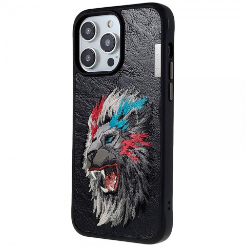 Чехол-накладка для iPhone 14 Pro Max Nimmy Лев с вышивкой-1