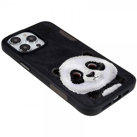 Чехол-накладка для iPhone 14 Pro Max Nimmy Panda с вышивкой-4