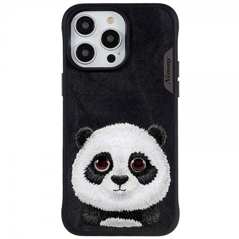 Чехол-накладка для iPhone 14 Pro Max Nimmy Panda с вышивкой
