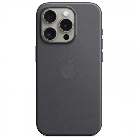 Тканевый черный чехол FineWoven с MagSafe для iPhone 15 Pro-1