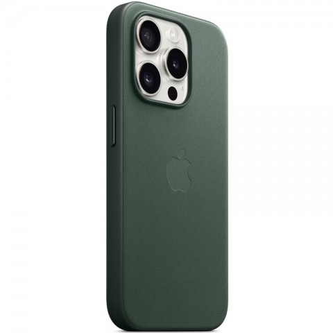 Тканевый чехол FineWoven с MagSafe для iPhone 15 Pro, цвет: Evergreen (зеленый)-5
