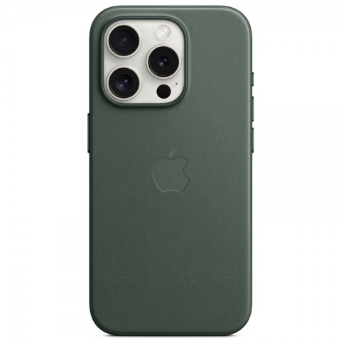 Тканевый чехол FineWoven с MagSafe для iPhone 15 Pro, цвет: Evergreen (зеленый)-1
