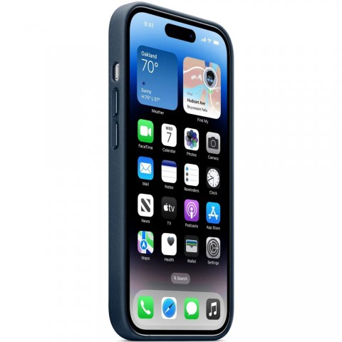 Синий чехол из эко-кожи с MagSafe для iPhone 15 Pro Pacific Blue-2