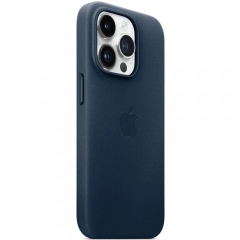 Синий чехол из эко-кожи с MagSafe для iPhone 15 Pro Pacific Blue-1