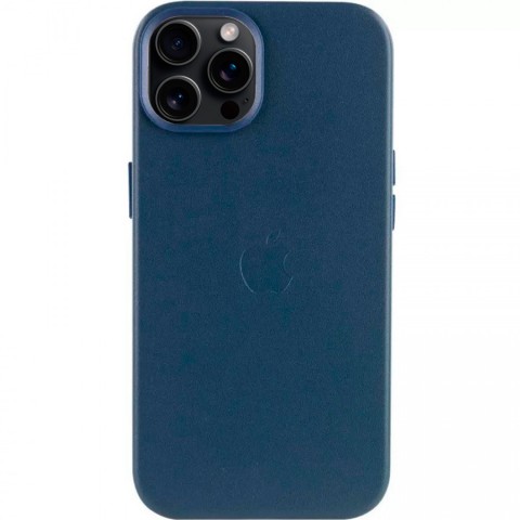 Синий чехол из эко-кожи с MagSafe для iPhone 15 Pro Max-1