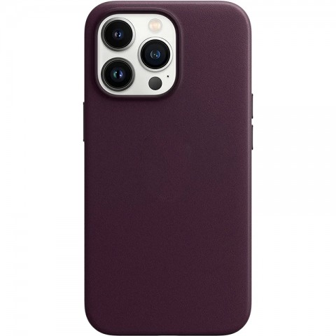 Чехол из эко-кожи с MagSafe для iPhone 15 Pro Max, цвет: Dark Purple