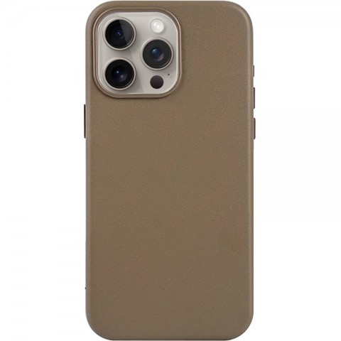Чехол из эко-кожи с MagSafe для iPhone 15 Pro Max, цвет: Light Brown