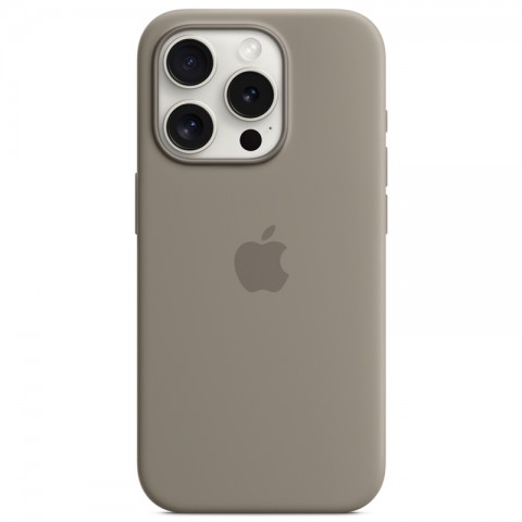 Силиконовый чехол с MagSafe для iPhone 15 Pro, цвет: Clay (глиняный)-1