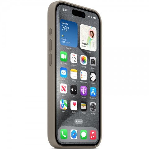 Силиконовый чехол с MagSafe для iPhone 15 Pro, цвет: Clay (глиняный)-4