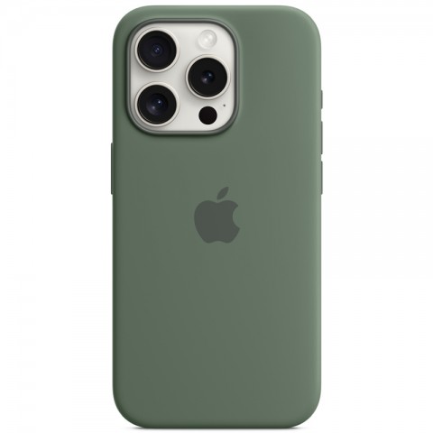 Силиконовый чехол с технологией MagSafe для Apple iPhone 15 Pro в цвете Cypress (Кипарис)-1