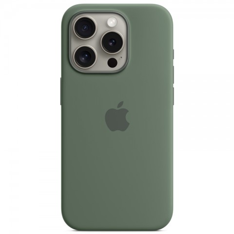 Силиконовый чехол с технологией MagSafe для Apple iPhone 15 Pro в цвете Cypress (Кипарис)-3