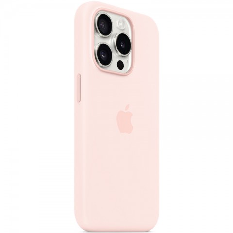 Силиконовый чехол с MagSafe для iPhone 15 Pro, цвет: Light Pink (розовый)-4