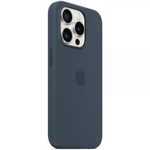 Силиконовый чехол с MagSafe для iPhone 15 Pro, цвет: Storm Blue (темно-синий)-4