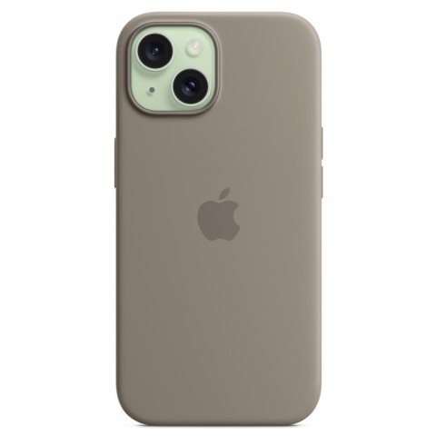 Силиконовый чехол с MagSafe для iPhone 15, цвет: Clay (глиняный)-2